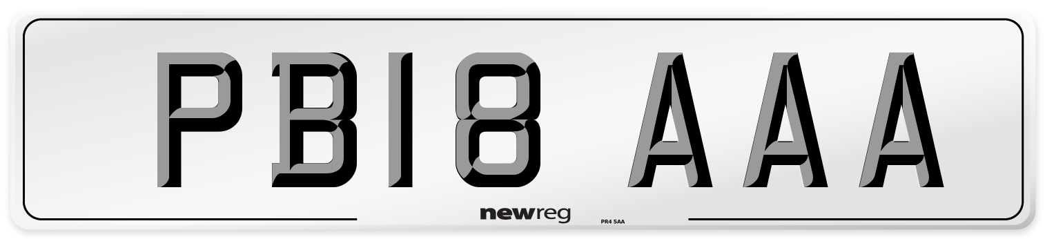 PB18 AAA Number Plate from New Reg